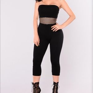 Black fishnet jumpsuit